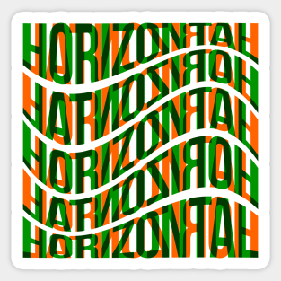 Horizontal Waves Typography (Green Orange) Sticker